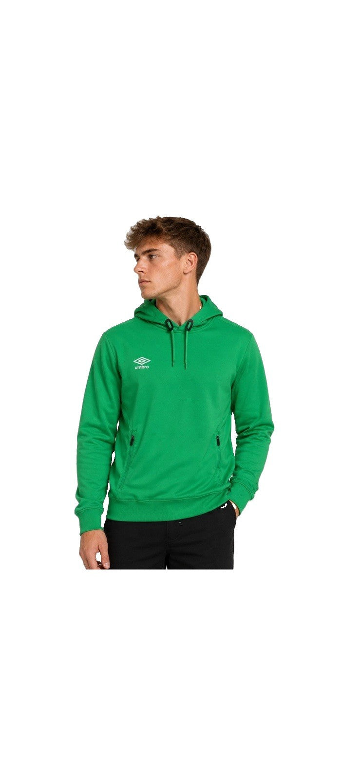 Umbro Poly OH Hoody Herren Gr. M Grün Kapuzenpullover Sport Hoodie UMJM0158 Neu