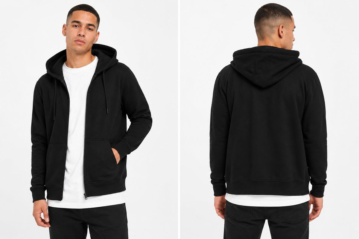Urban Classics Zip Hoodie Herren Kapuzenjacke Sweatjacke Schwarz 5XL