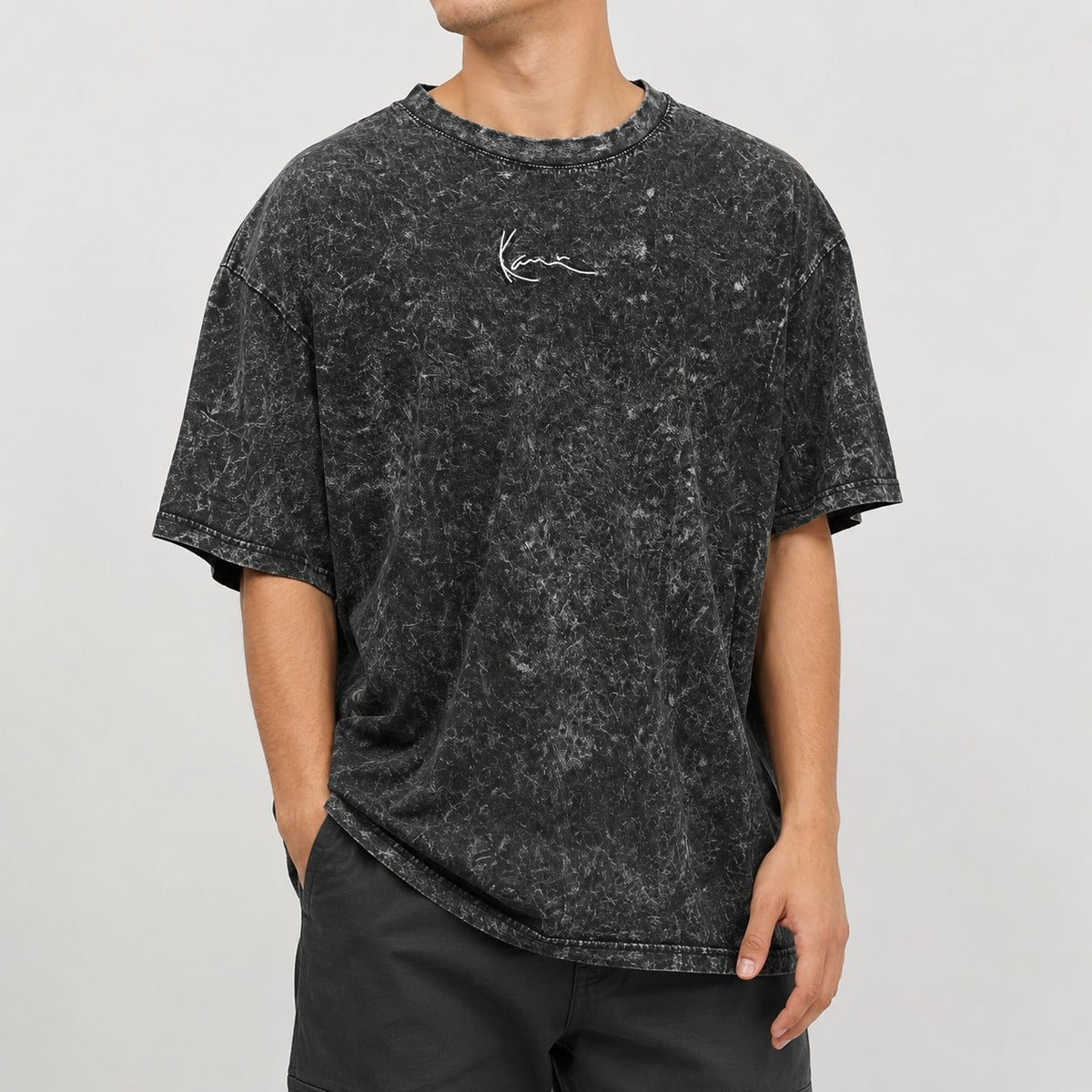 Karl Kani Small Signature Washed Eagle Oversize T-Shirt Herren Schwarz S M L Neu