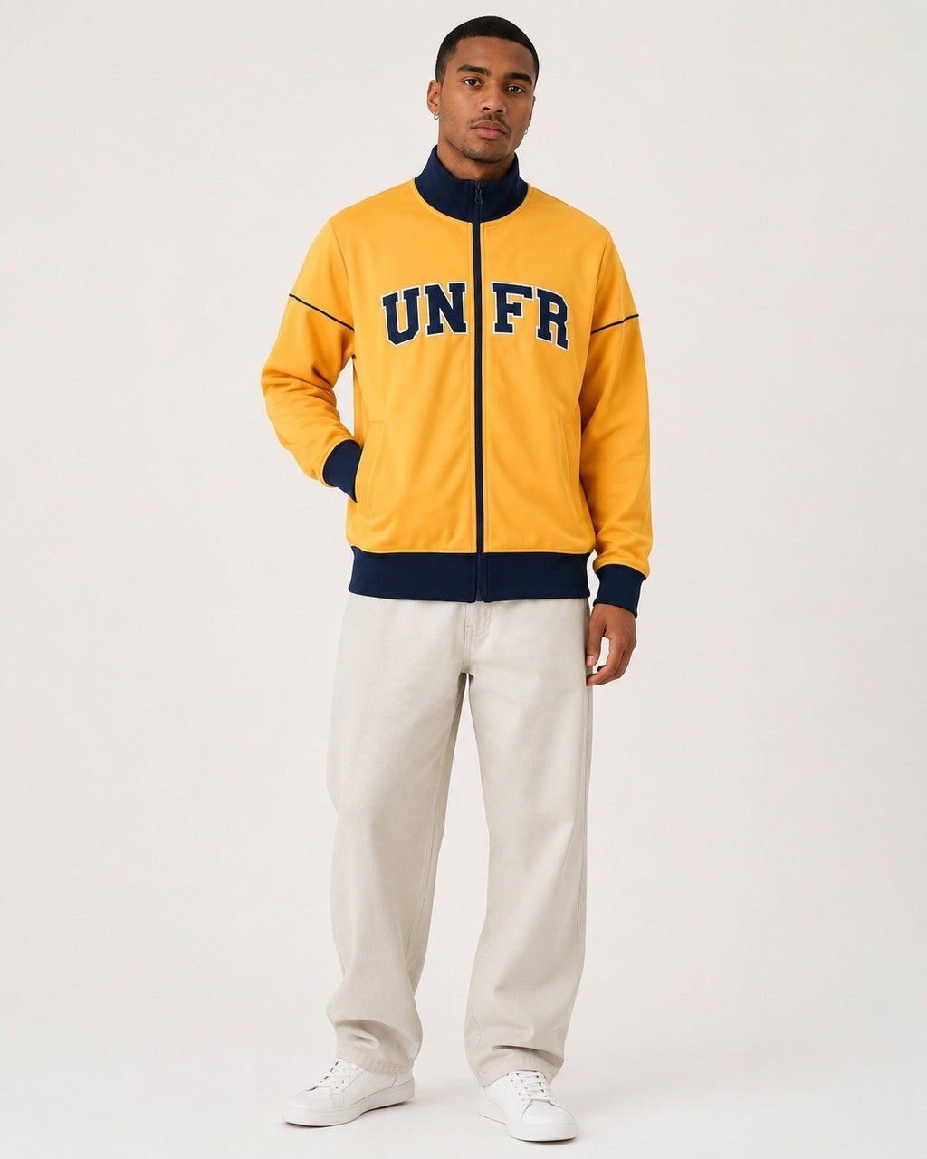 UNFAIR ATHLETICS Team Tracktop Herren Trainingsjacke Gelb Navy Gr. M