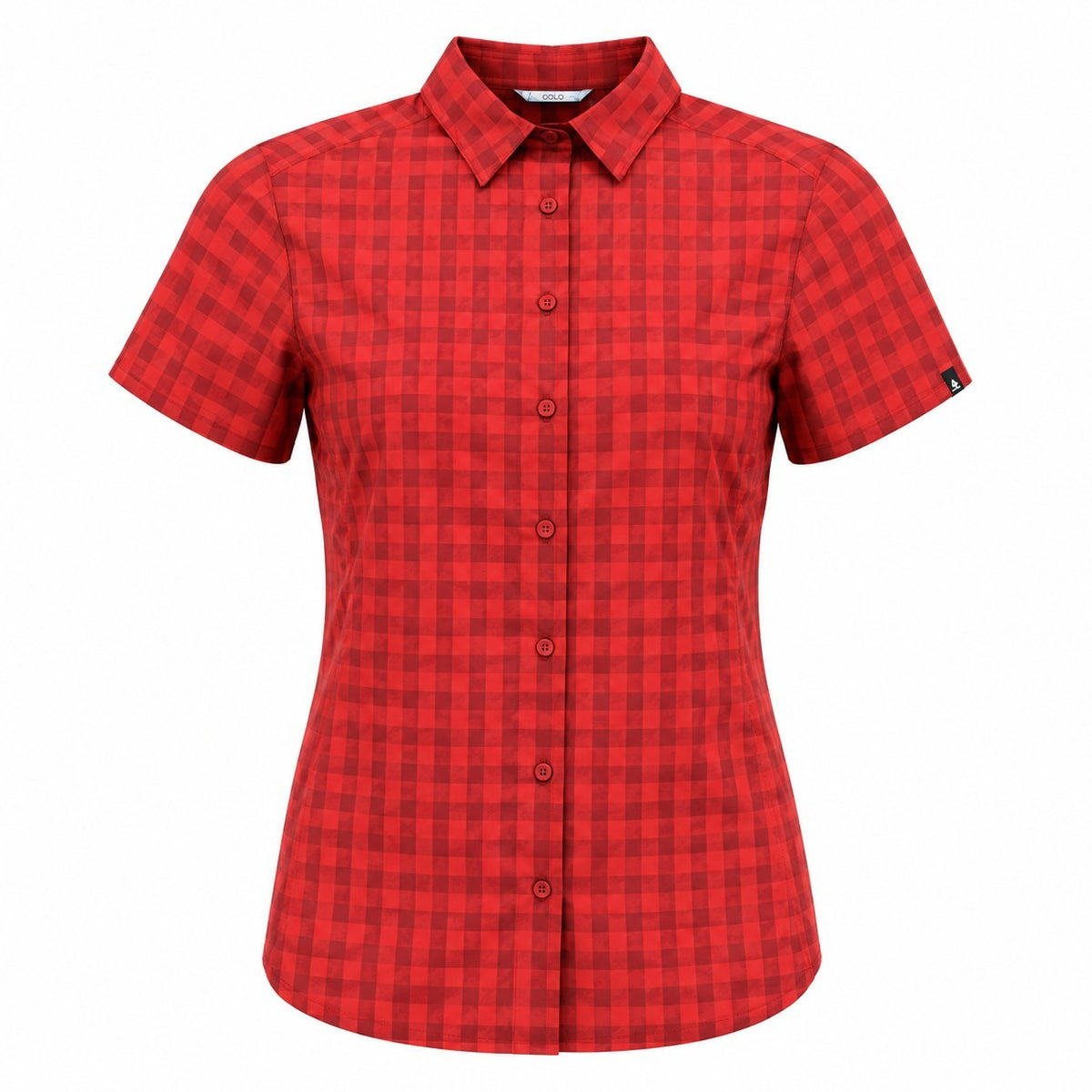 ODLO Kumano Check Damen Outdoorbluse Kurzarm Rot Kariert Stretch versch. Größen