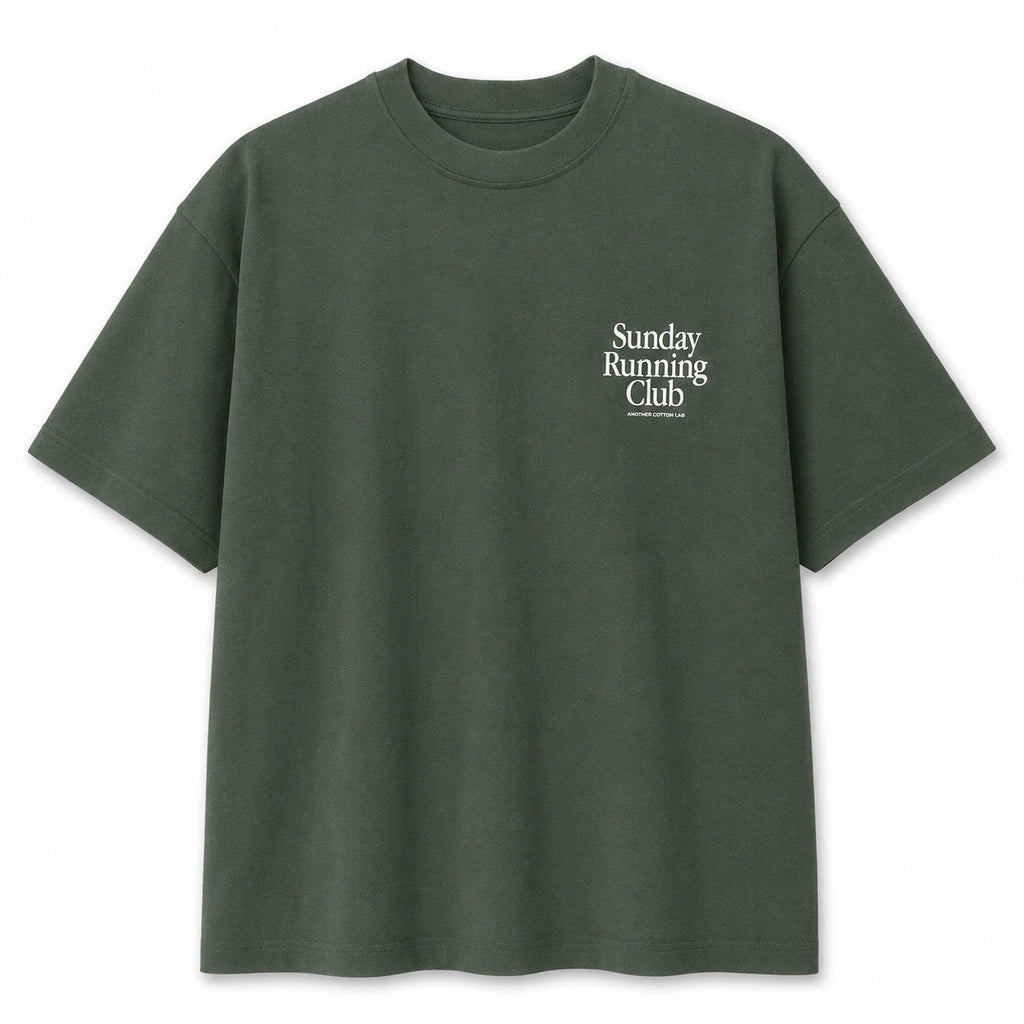 Another Cotton Lab Sunday Running Club Oversize T-Shirt Grün Backprint Unisex