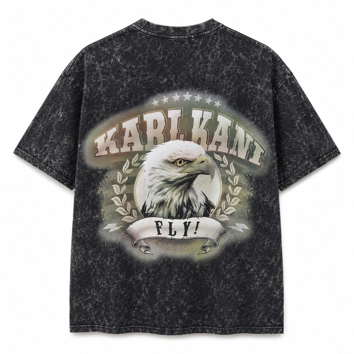 Karl Kani Small Signature Washed Eagle Oversize T-Shirt Herren Schwarz S M L Neu
