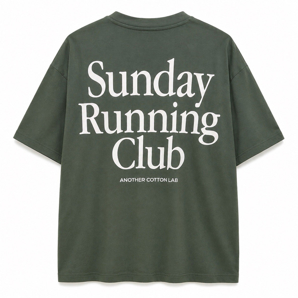 Another Cotton Lab Sunday Running Club Oversize T-Shirt Grün Backprint Unisex