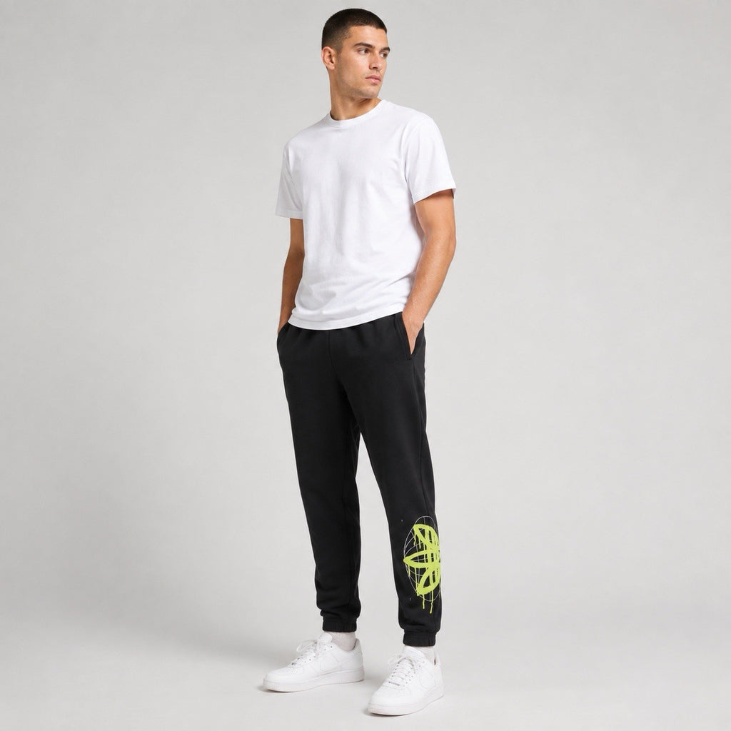 adidas Originals Herren Jogginghose Graphics Trefoil HC7982 Schwarz L Neu