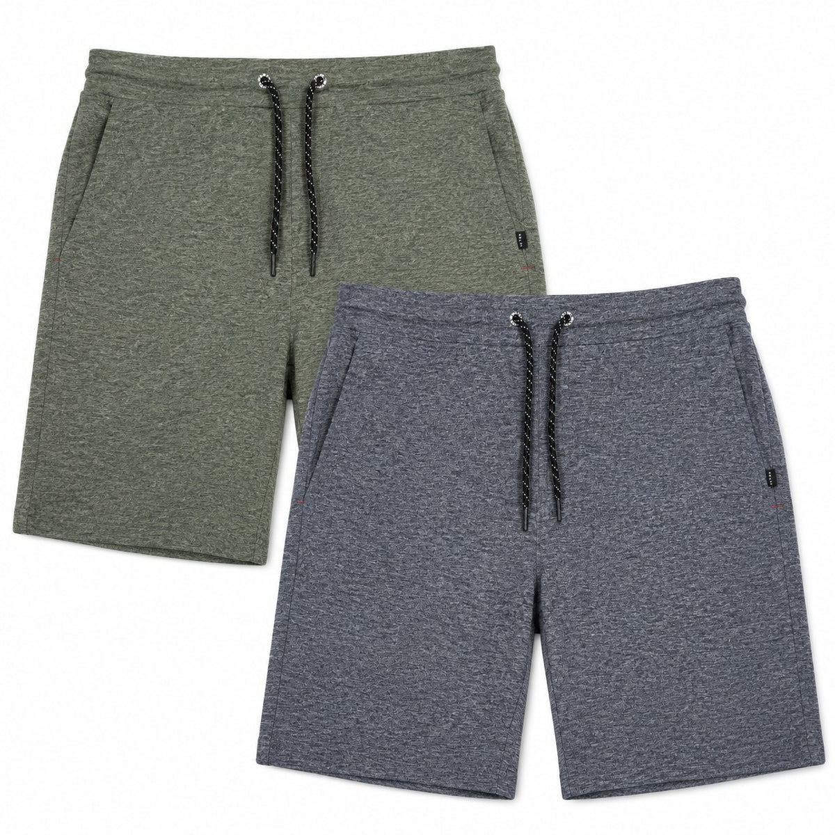 2er Set Sublevel Herren Sweatshorts Shorts Freizeit Sport Hose Grau Grün M