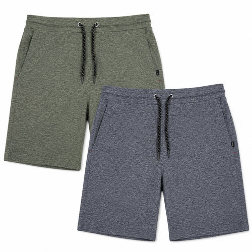 2er Set Sublevel Herren Sweatshorts Shorts Freizeit Sport Hose Grau Grün M