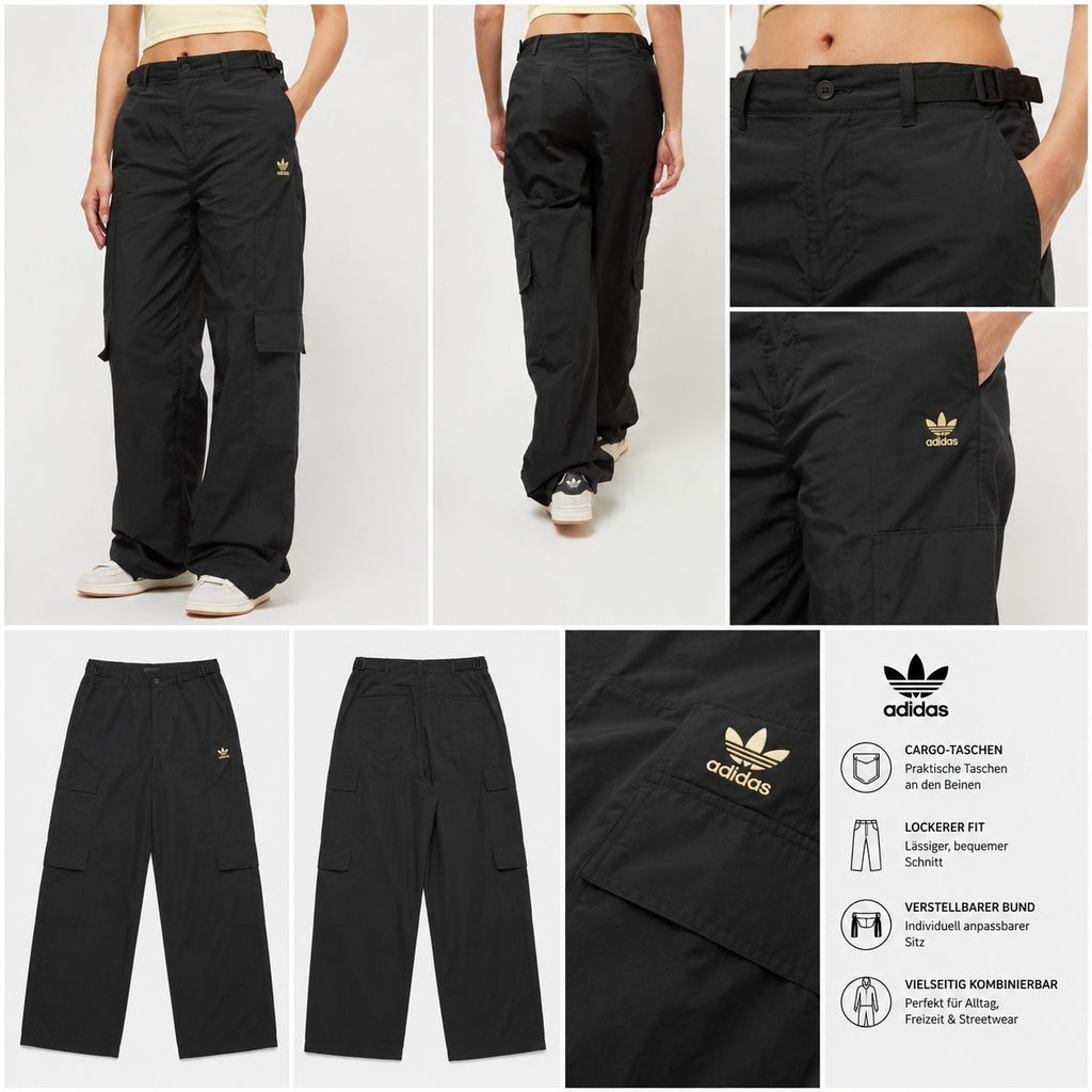 Adidas Originals Cargo Hose Damen Schwarz JF6532 Streetwear Neu XS-M