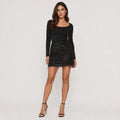 VERO MODA VMKAIA Damen Pailletten-Fransen-Minirock Schwarz